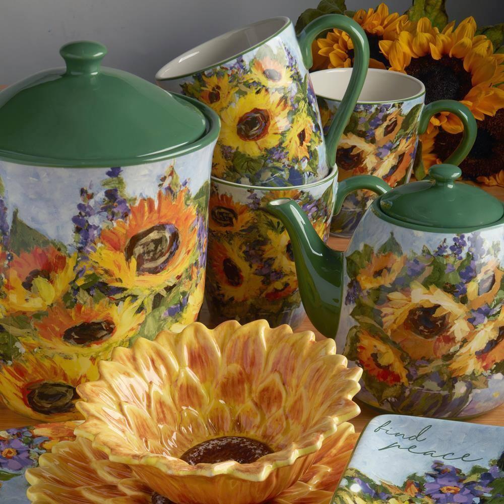 Certified International Sunflower Bouquet Teapot