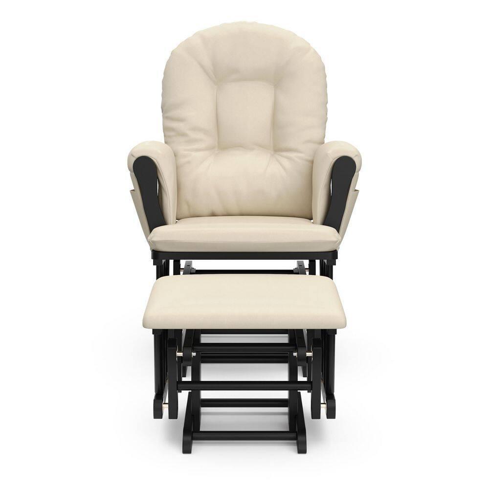 Storkcraft Hoop Infant Nursery Glider and Ottoman, Black with Beige