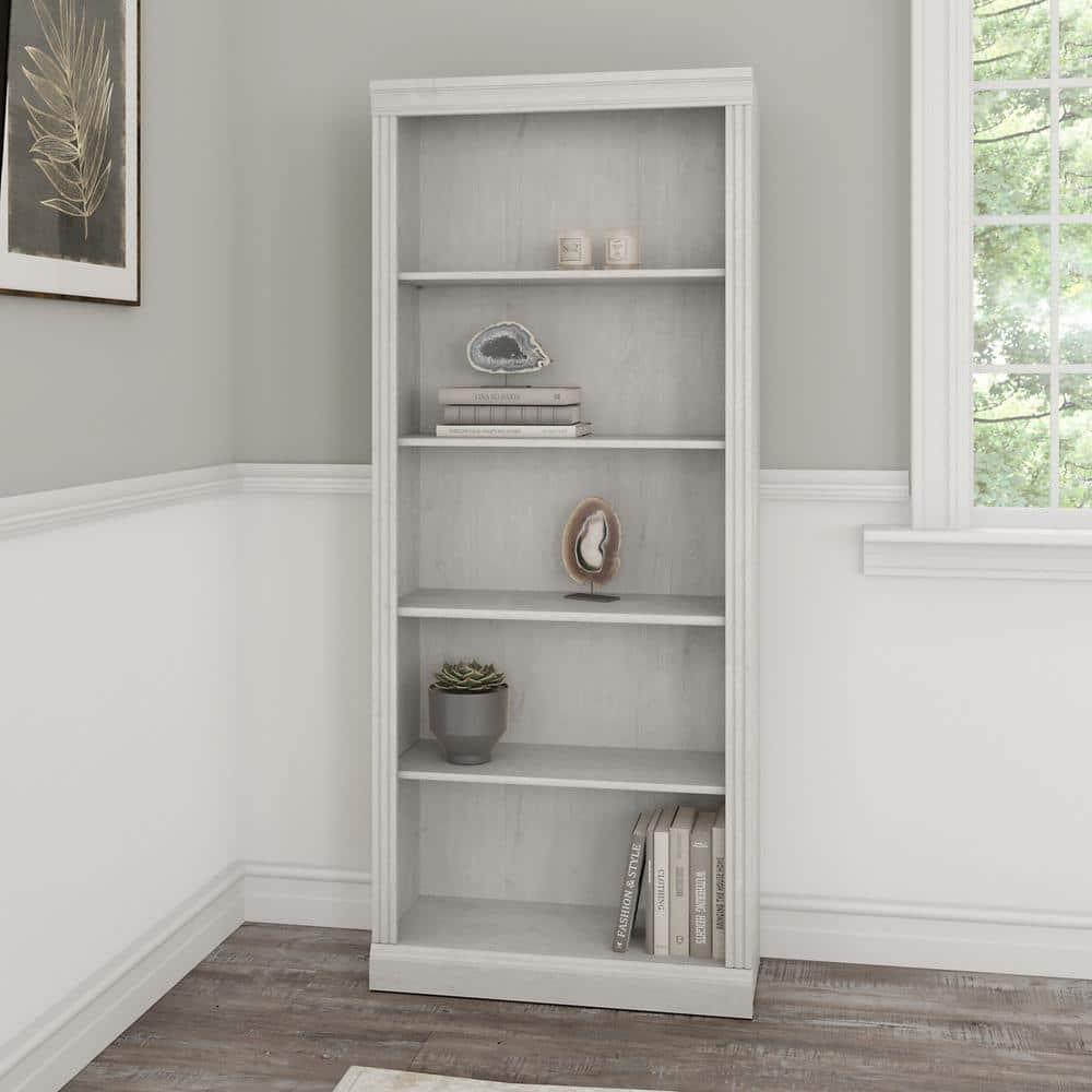 Saratoga Tall 5 Shelf Bookcase in Linen White Oak - Engineered Wood