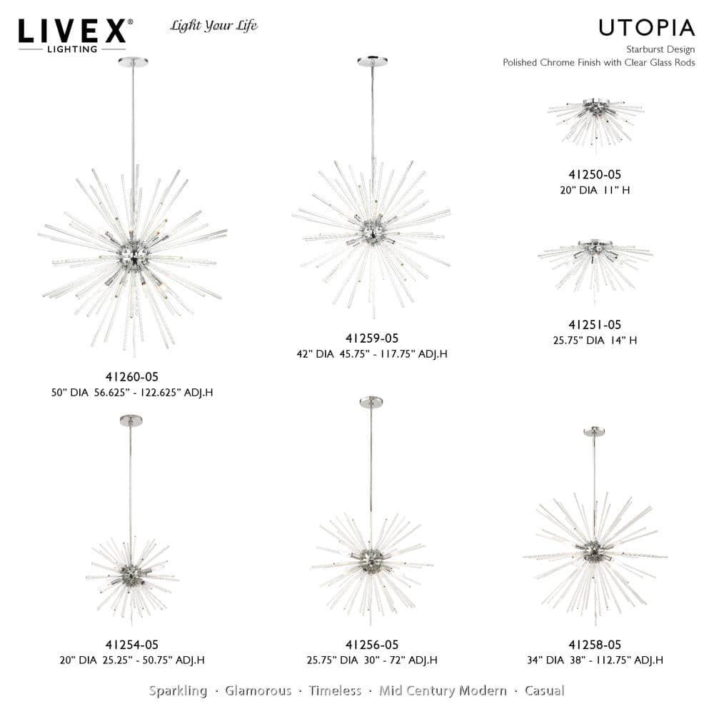 Livex Lighting Utopia 8 - Light Chandelier in  Polished Chrome