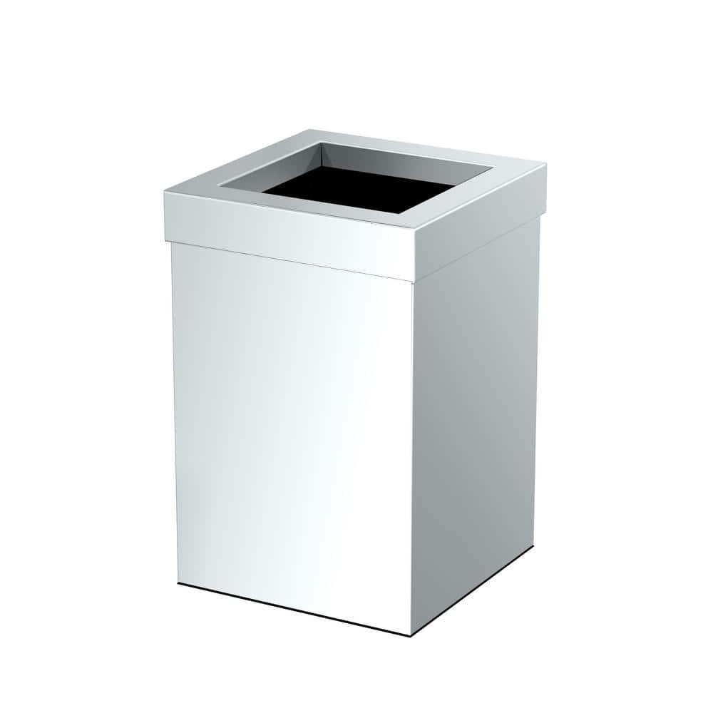 Elevate Stainless Steel 3-Gallon Wastebasket with Open Removable Lid |SquareOpen Top Trash Can with Padded Base