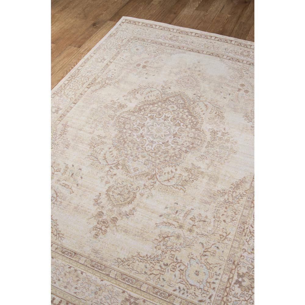 4'x6' Medallion Loomed Area Rug Ivory - Momeni: Modern Indoor Low Pile Rectangle, Polyester, Spot Clean Recommended