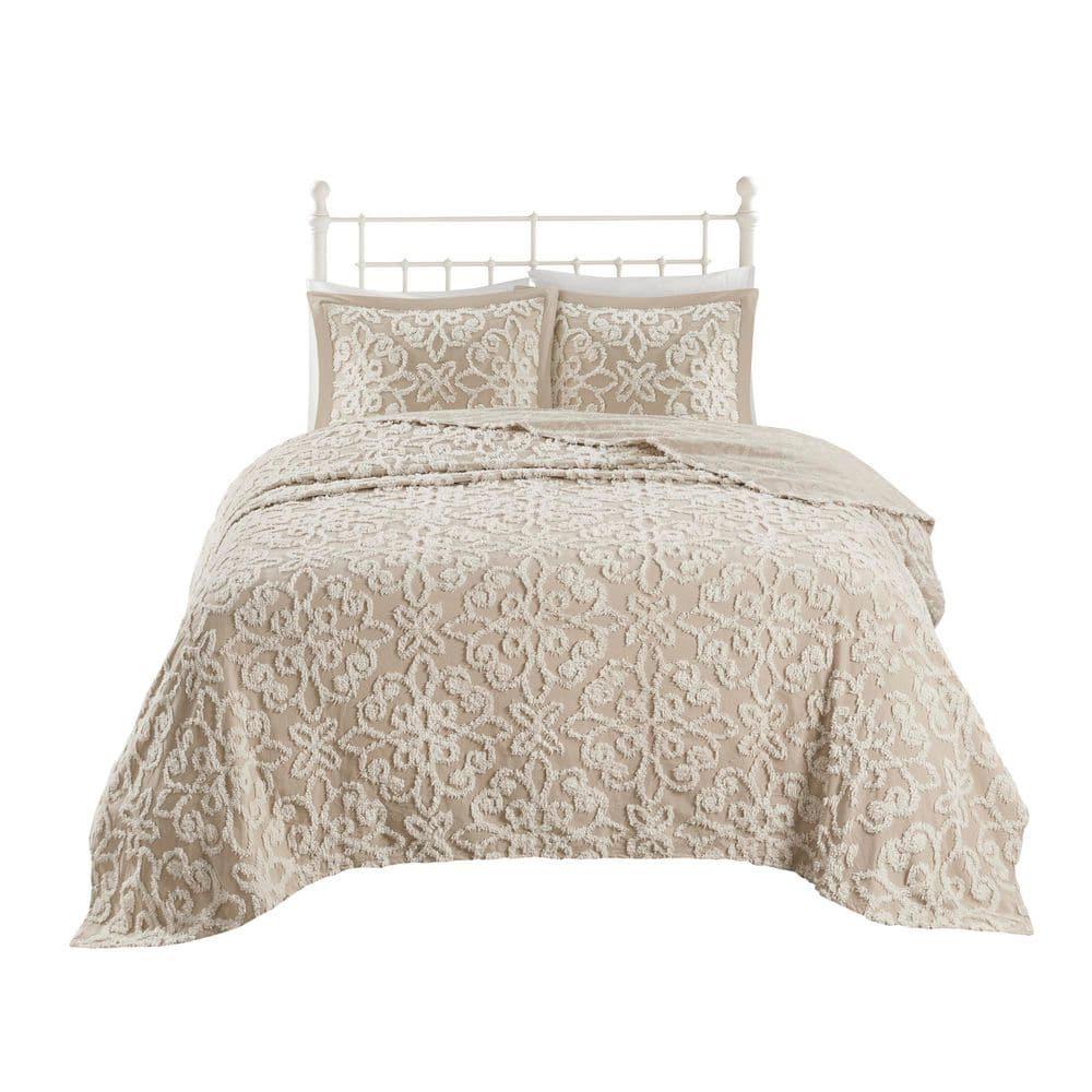 Kelly Clarkson Home Emberly Tufted 100% Cotton Sateen Coverlet Set in Farmhouse Style