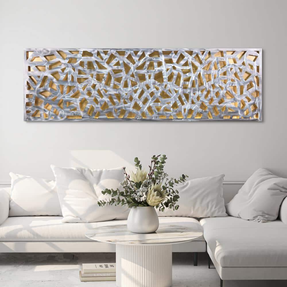 Empire Art Direct Radiant Fusion Leaf encased on a 3D Polished Steel Abstract Metal Wall Art