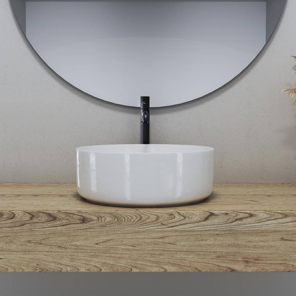 14 X 14 In. Round Ceramic Vessel Bathroom Vessel Sink