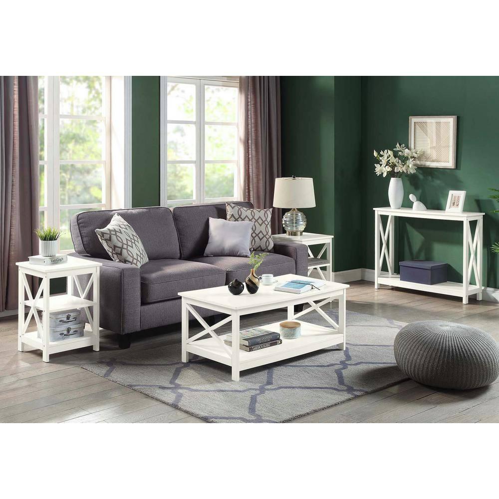 Convenience Concepts Oxford Console Table with Shelf, Ivory