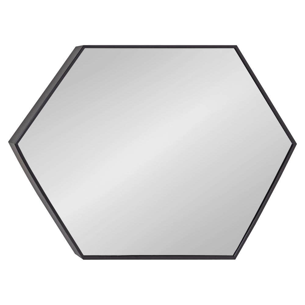 Kate & Laurel All Things Decor 22" x 31" Rhodes Hexagon Wall Mirror Black: Modern Style, No Assembly, Wall Mounted