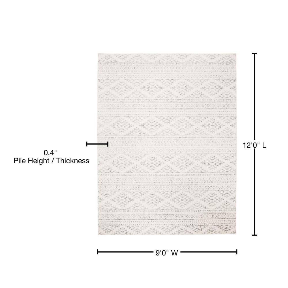 Tulum TUL272 Power Loomed Area Rug - Ivory/Grey - 8'9"x11'9" - Safavieh.
