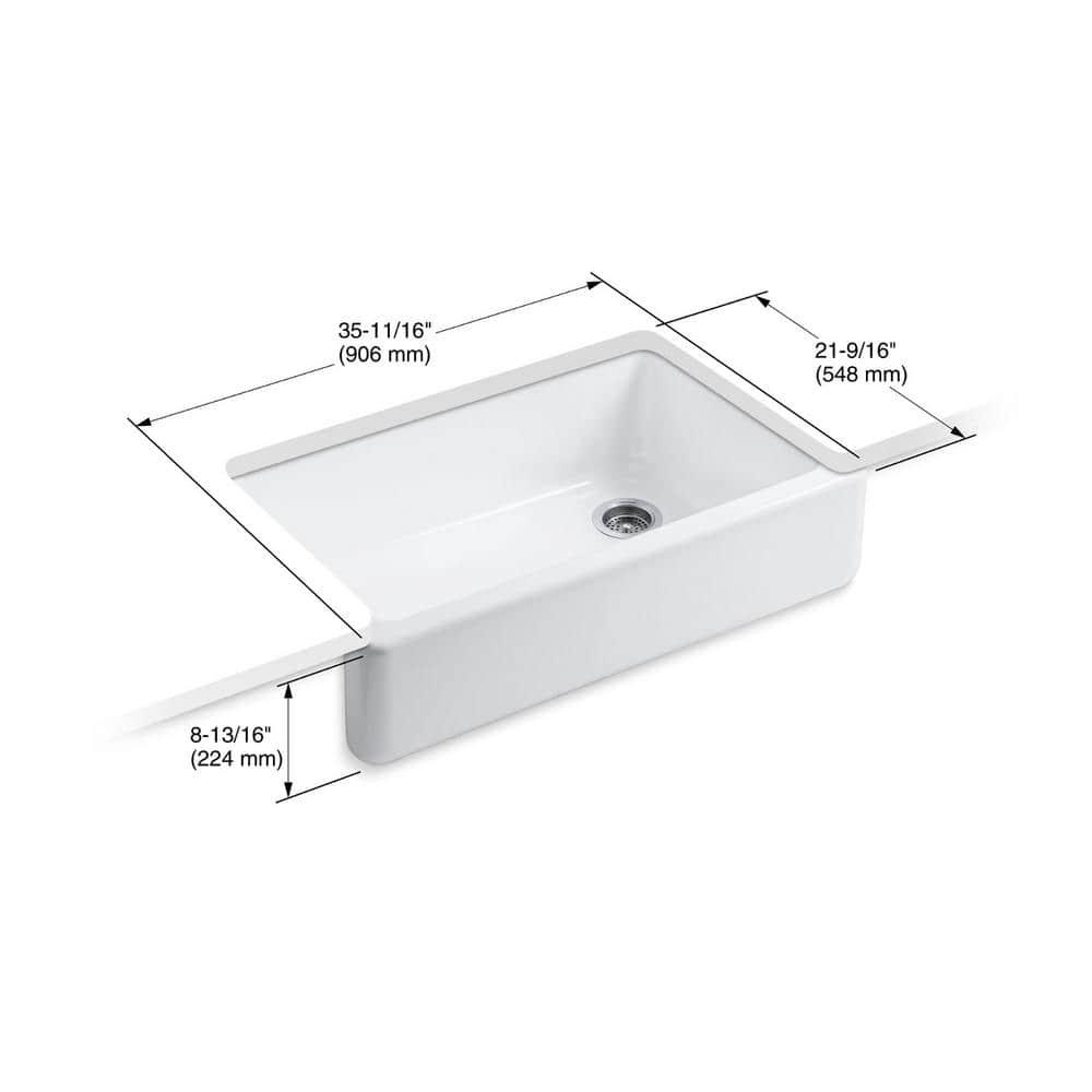 Whitehaven® Self-Trimming 36" L x 22" W Farmhouse Kitchen Sink