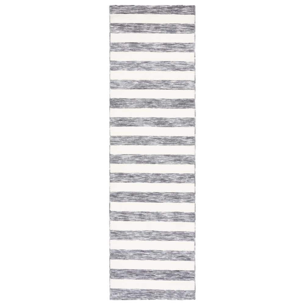 Easy Care ECR115 Power Loomed Machine Washable Indoor Runner - Dark Grey/Ivory - 2'3"x6' - Safavieh