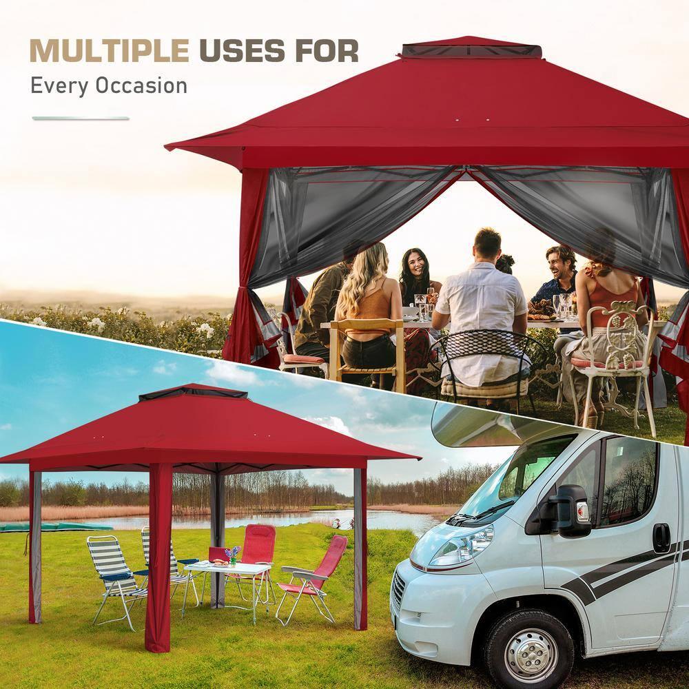 EAGLE PEAK Pop up Patio Gazebo 13 Ft. W x 13 Ft. D Metal Patio