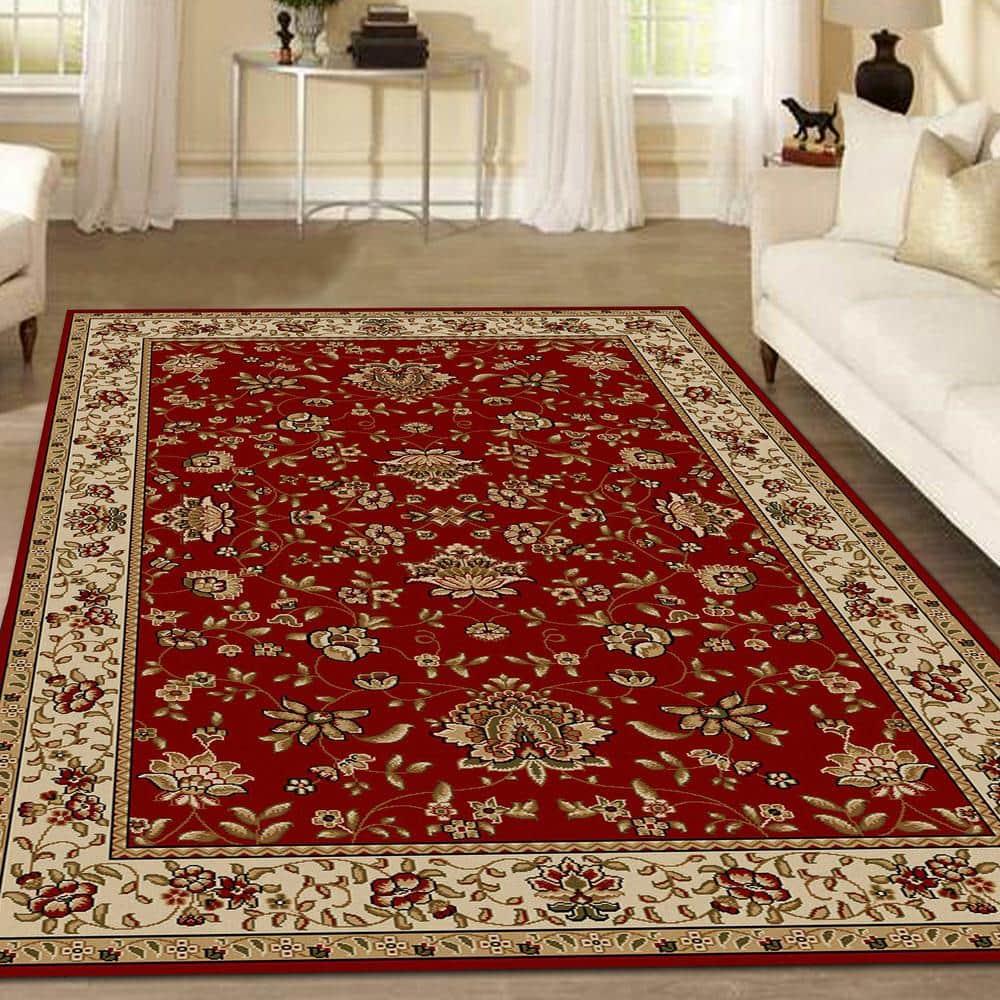 Radici Usa Como Area Rug 1597 Red Italian Bordered 3' 3" x 4' 11" Rectangle