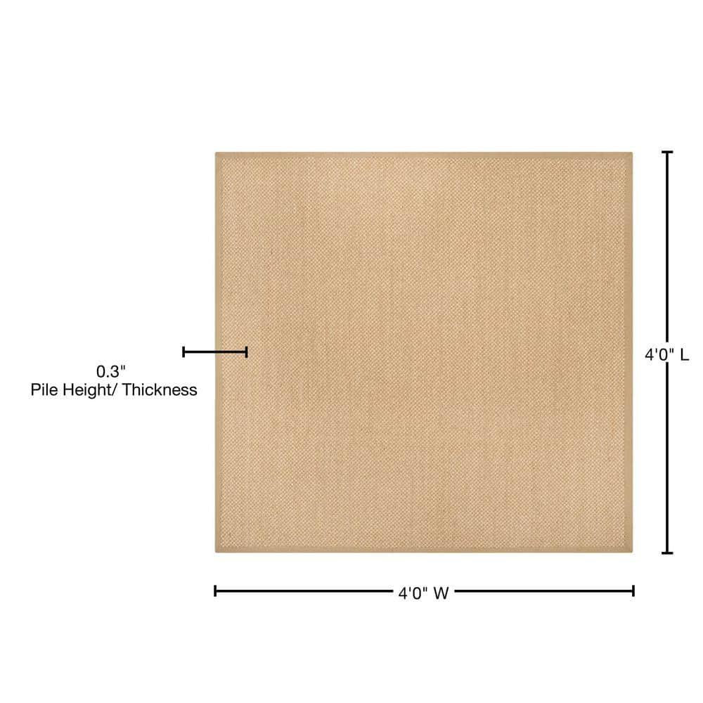 Natural Fiber NF141 Power Loomed Indoor Area Rug - Maize/Linen - 4'x4' - Safavieh.