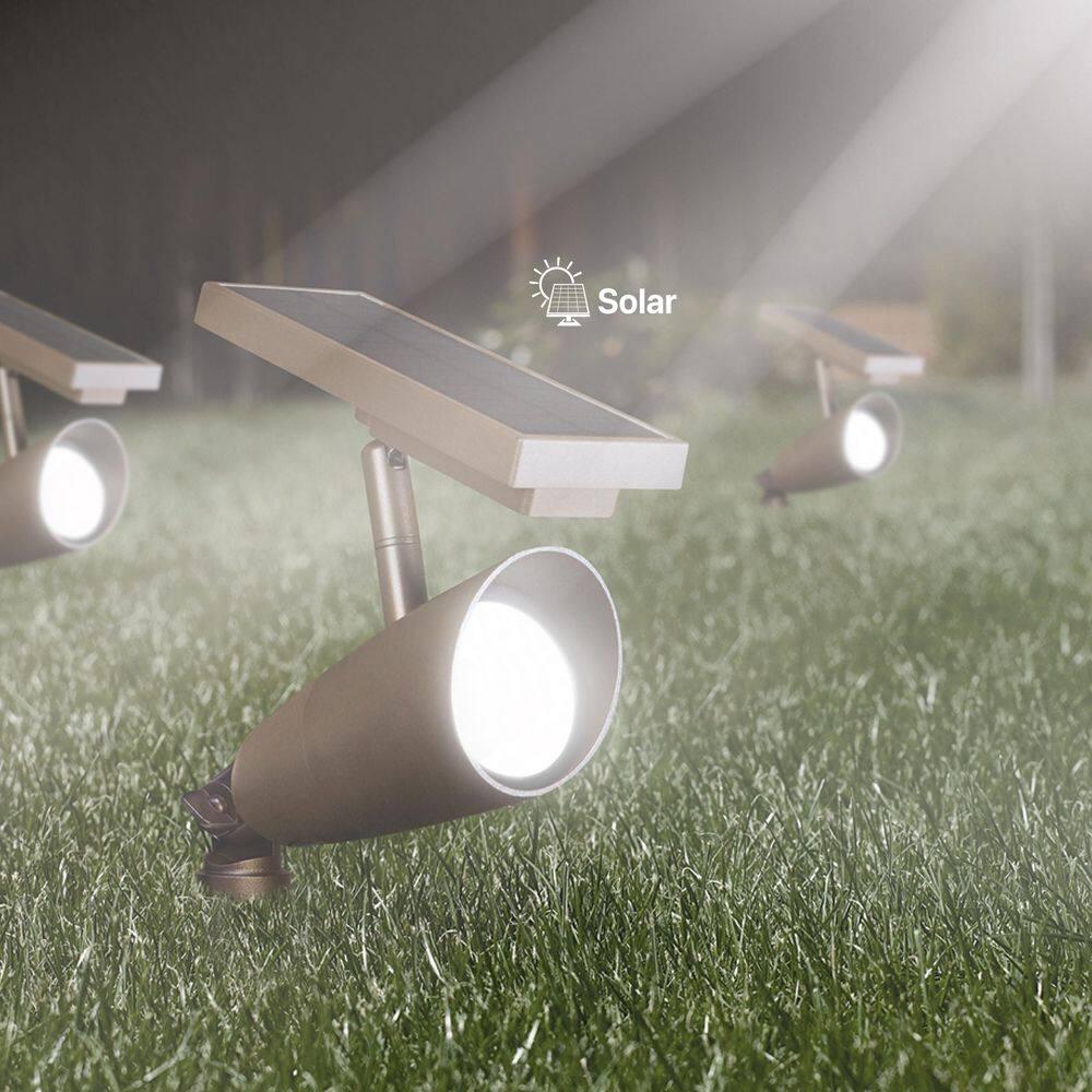 FeitElectric Feit OneSync Bronze Solar Powered/Remote LED Spotlight 2 pk