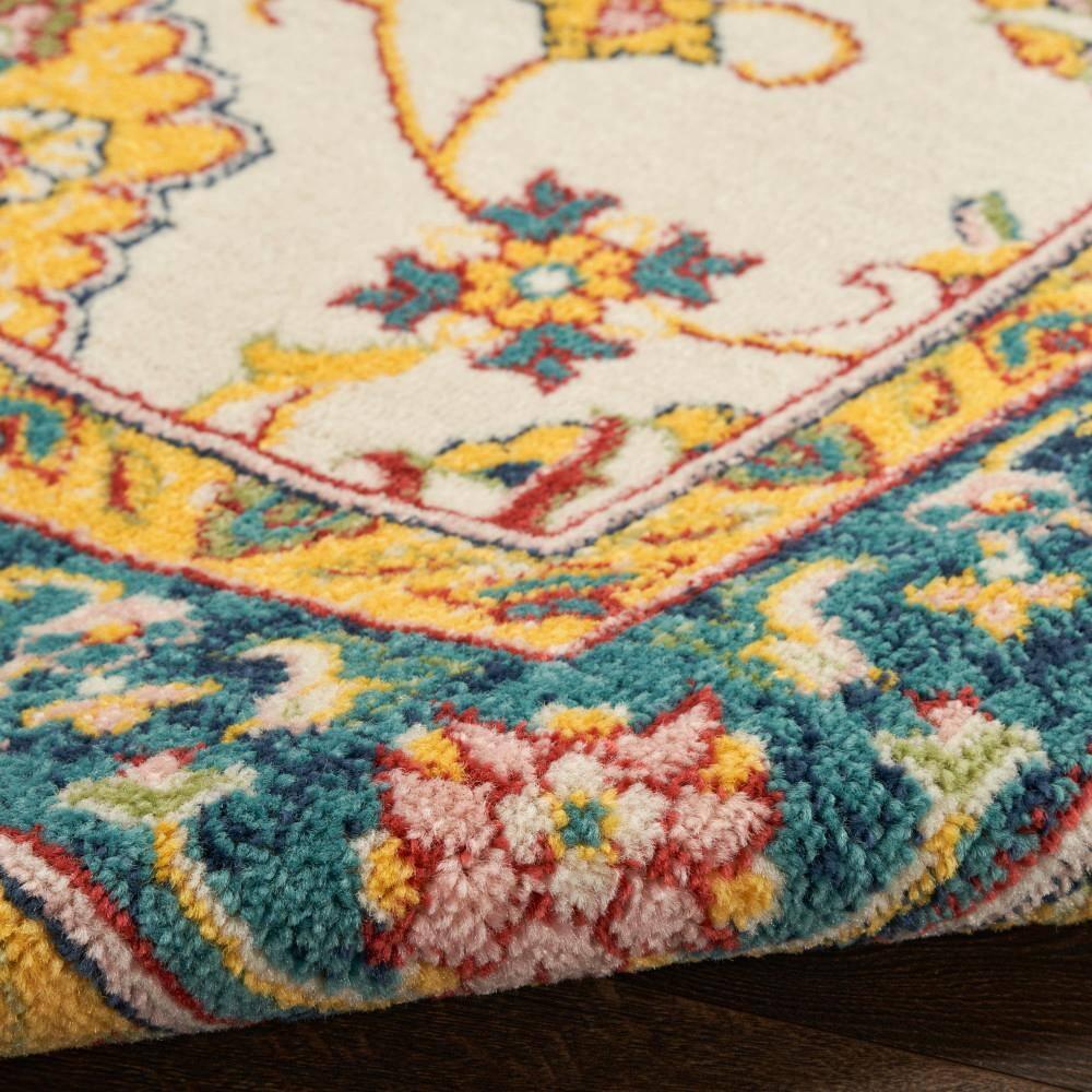Nourison Essentials Floral Persian Indoor Outdoor Rug Ivory Gold 8' x 10'
