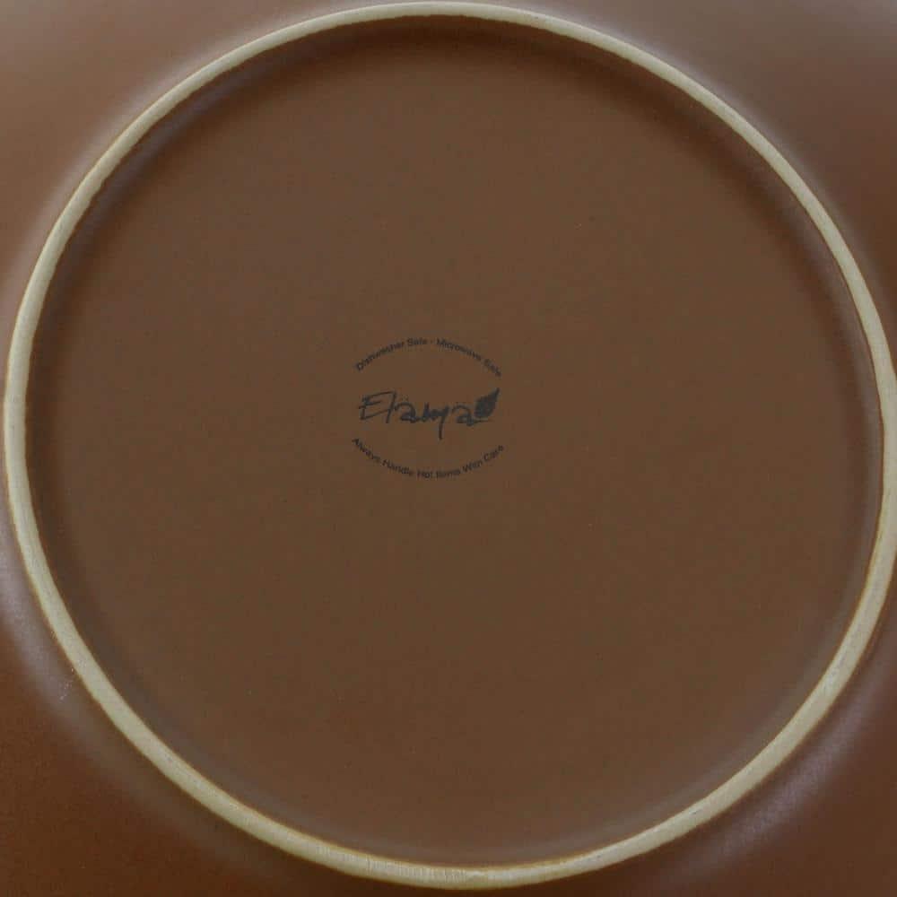 Elama Majestic Wolf 16 Piece Round Stoneware Dinnerware Set in Taupe