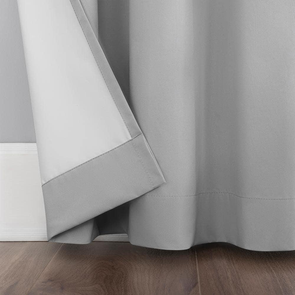 40"x63" Sun Zero 100% Blackout Cyrus Thermal Back Tab Curtain Panel Silver: Modern Solid Indoor Polyester