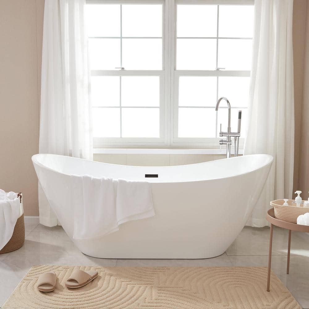 Ophelia 71" x 32'' Freestanding Soaking Acrylic Bathtub