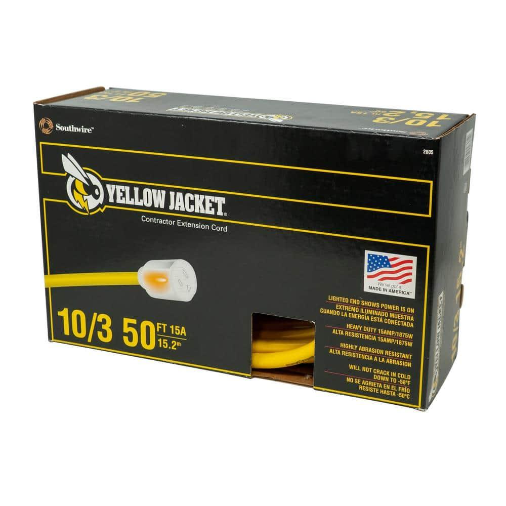 Yellow Jacket Outdoor 50 ft. L Yellow Extension Cord 10/3 SJTW