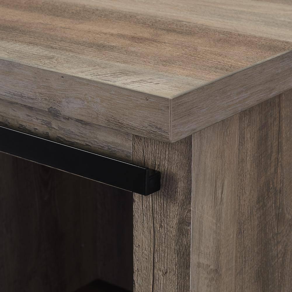 Walker Edison Sliding Barn Door Accent Cabinet, Grey Wash