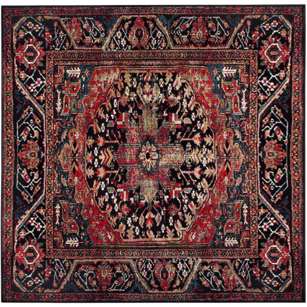Vintage Hamadan VTH215 Power Loomed Area Rug - Red/Multi - 9'x9' - Safavieh.
