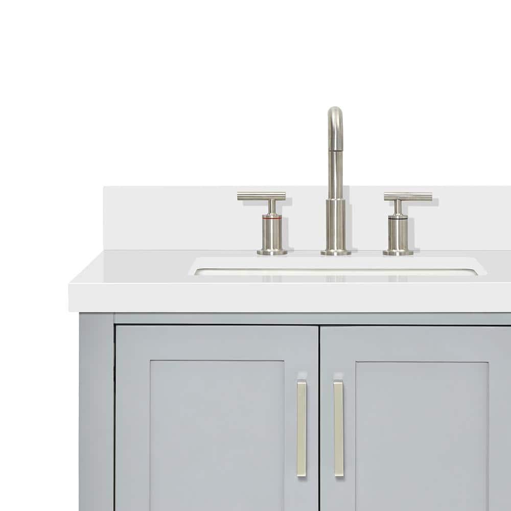 Ariel S073dwqrvo Magnolia 72" Free Standing Double Basin Vanity Set - Grey / Pure White