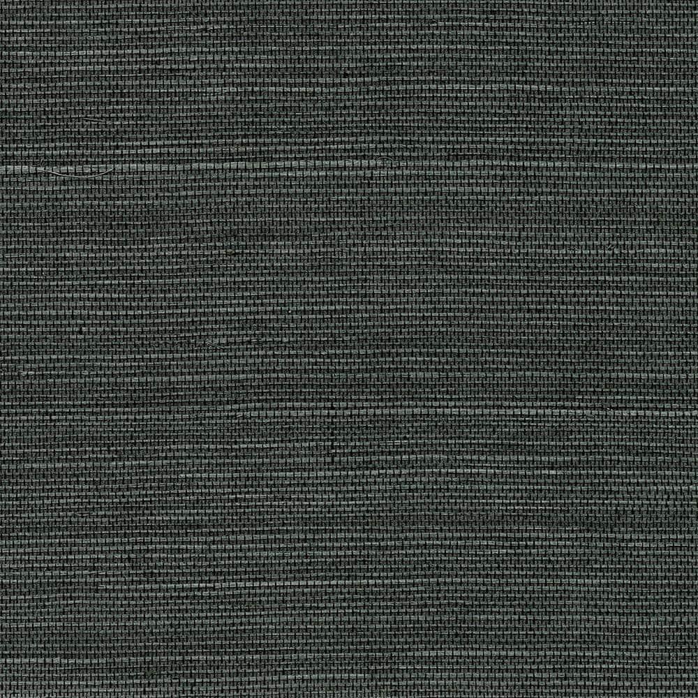 Charcoal Black Non-Pasted Grasscloth Wallpaper Roll