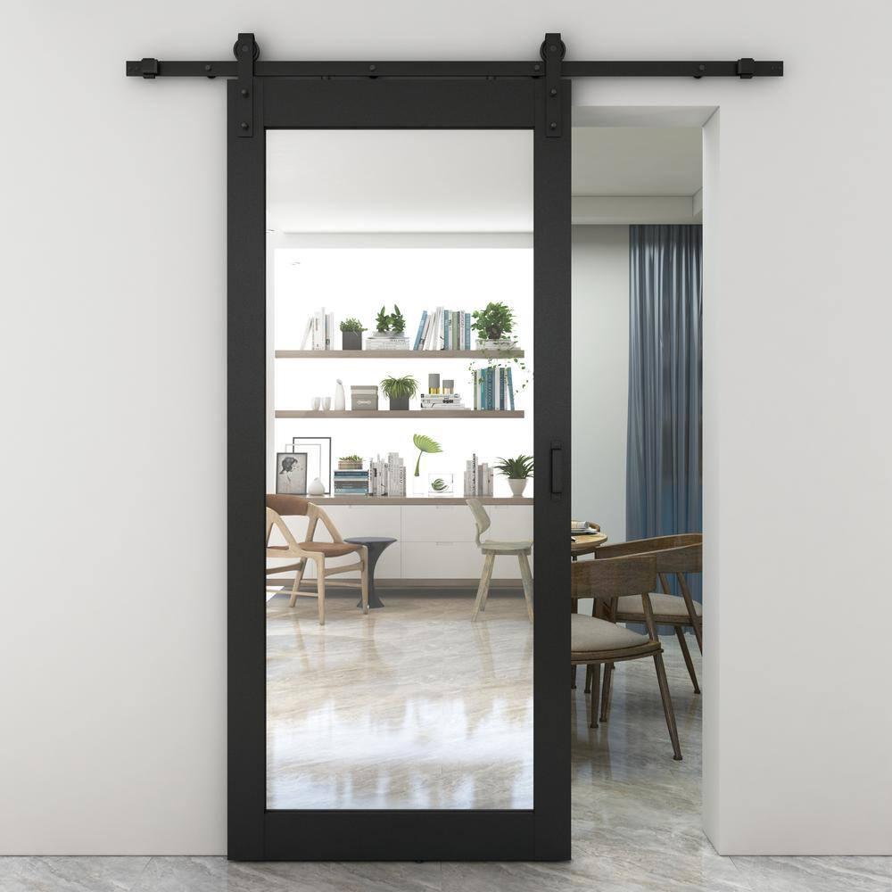 Calhome Sliding Mirror Barn Door with Hardware Kit and Door Handle