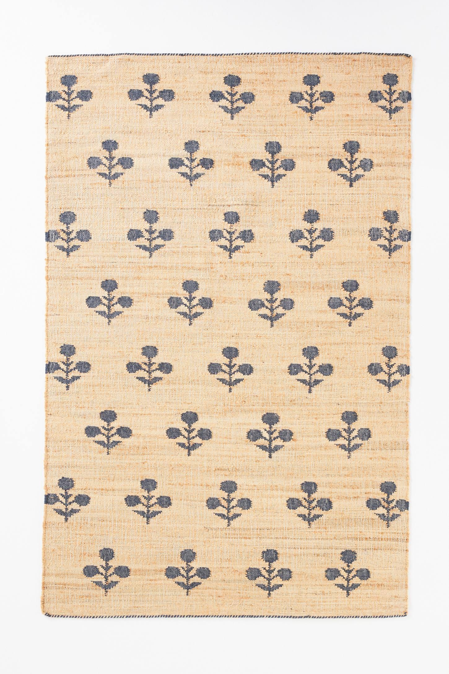 Erin Gates by Momeni Orchard Bloom Blue Hand Woven Wool and Jute Area Rug