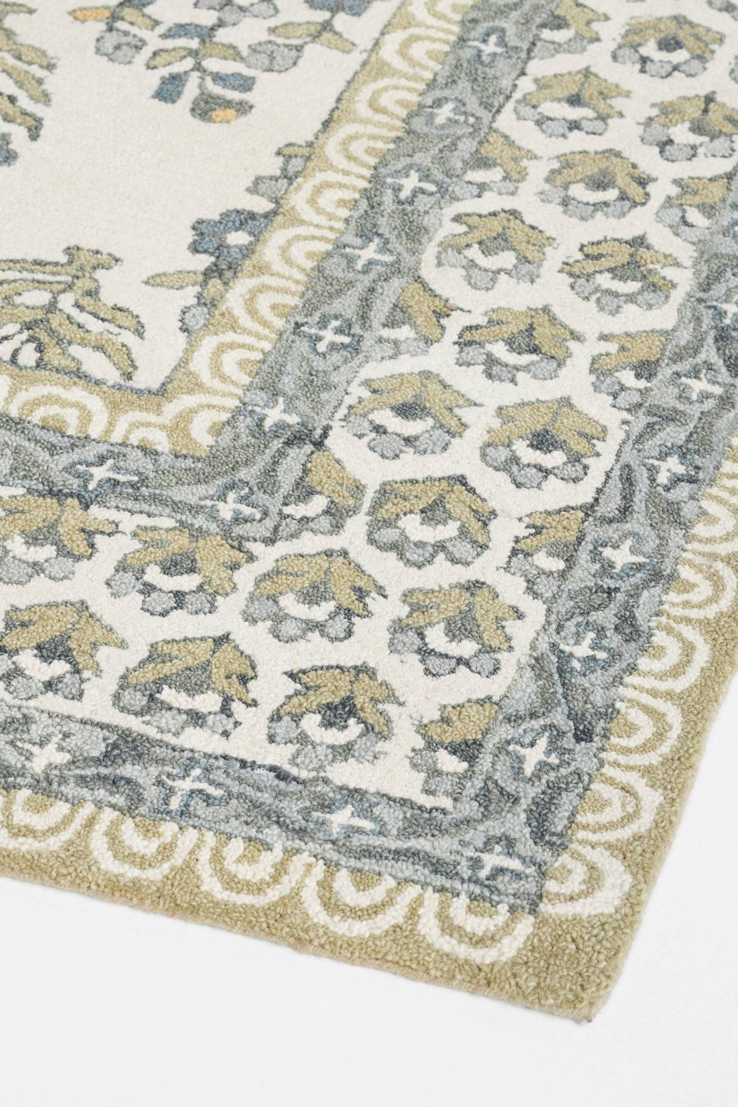 Momeni 3'6"x5'6" Cotswold Bourton Floral Handtufted Area Rug Green: Wool, Medium Pile, Botanical Pattern, Indoor Use
