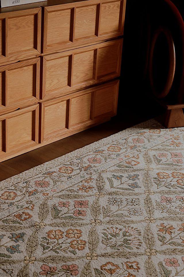Handmade Green Wool and Viscose Tufted Runner Rug 2.6x8