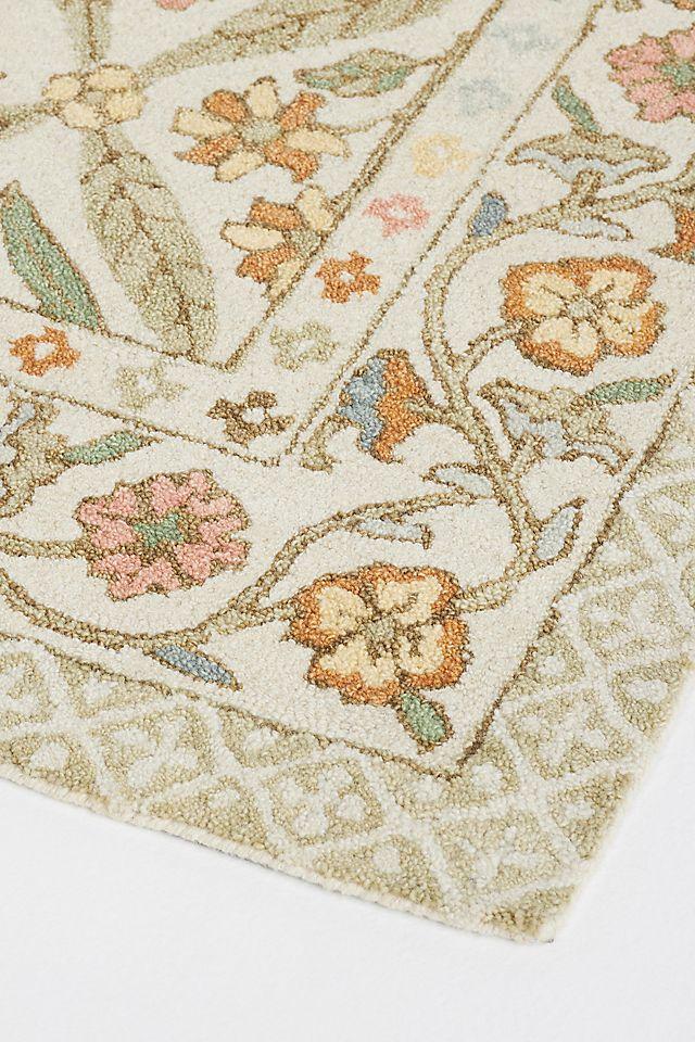 Handmade Green Wool and Viscose Tufted Runner Rug 2.6x8