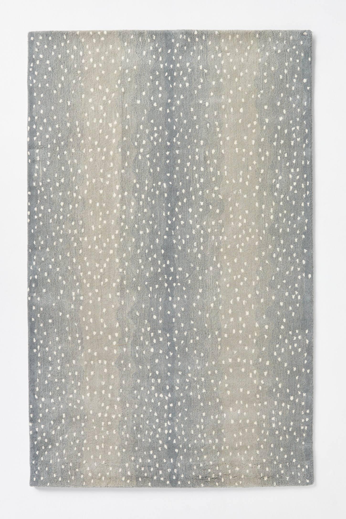 Woodland Animal Print Handmade Tufted Wool Gray/Blue Area Rug