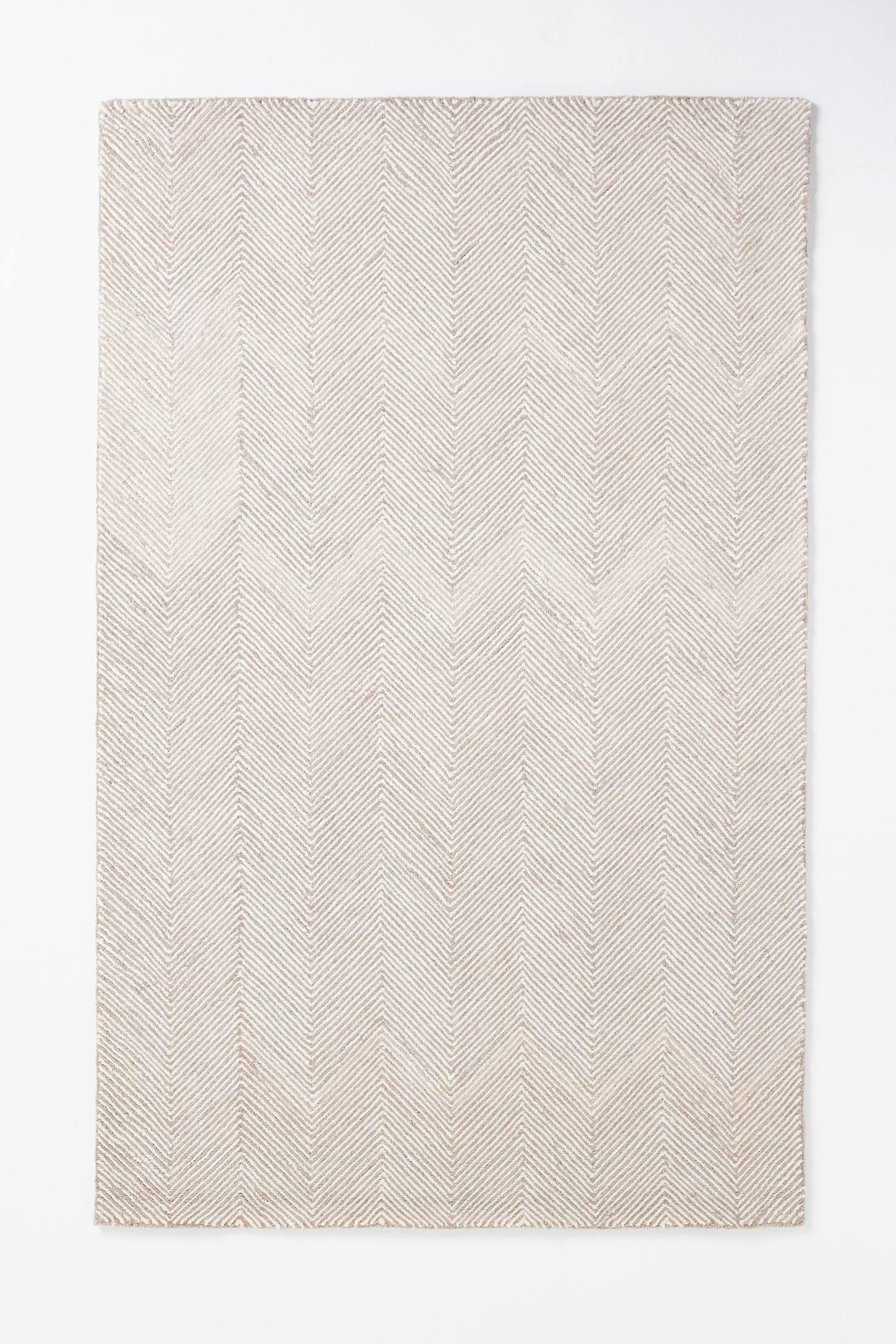 Wheaton Chevron Handmade Tufted Wool Taupe Area Rug