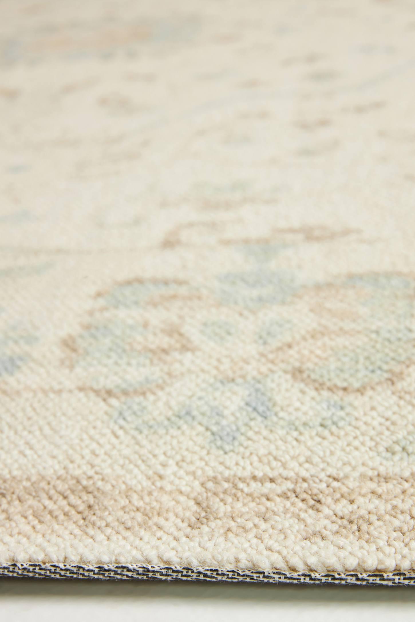 3'3"x5' Floral Loomed Accent Rug Light Blue - Momeni: Traditional Wool & Nylon Botanical Design, Low Pile, Indoor Use