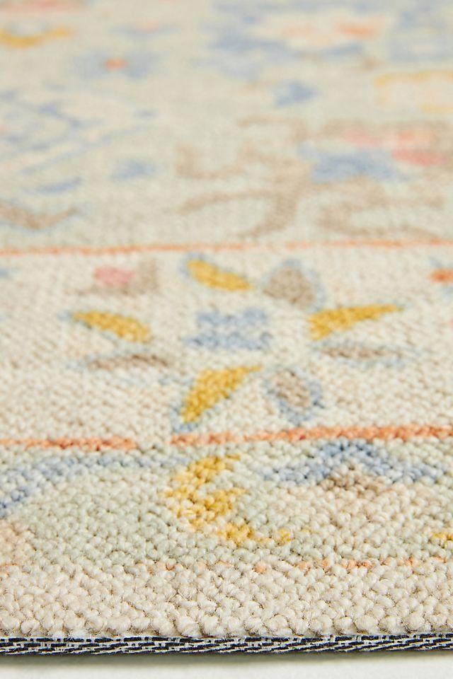 3'3"x5' Floral Loomed Accent Rug Light Blue - Momeni: Traditional Wool & Nylon Botanical Design, Low Pile, Indoor Use