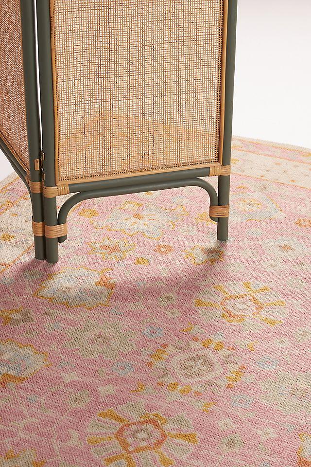 9'9"x12'6" Anatolia Riylnn Area Rug Pink - Momeni: Bohemian Floral Wool & Nylon, Low Pile, Indoor Use