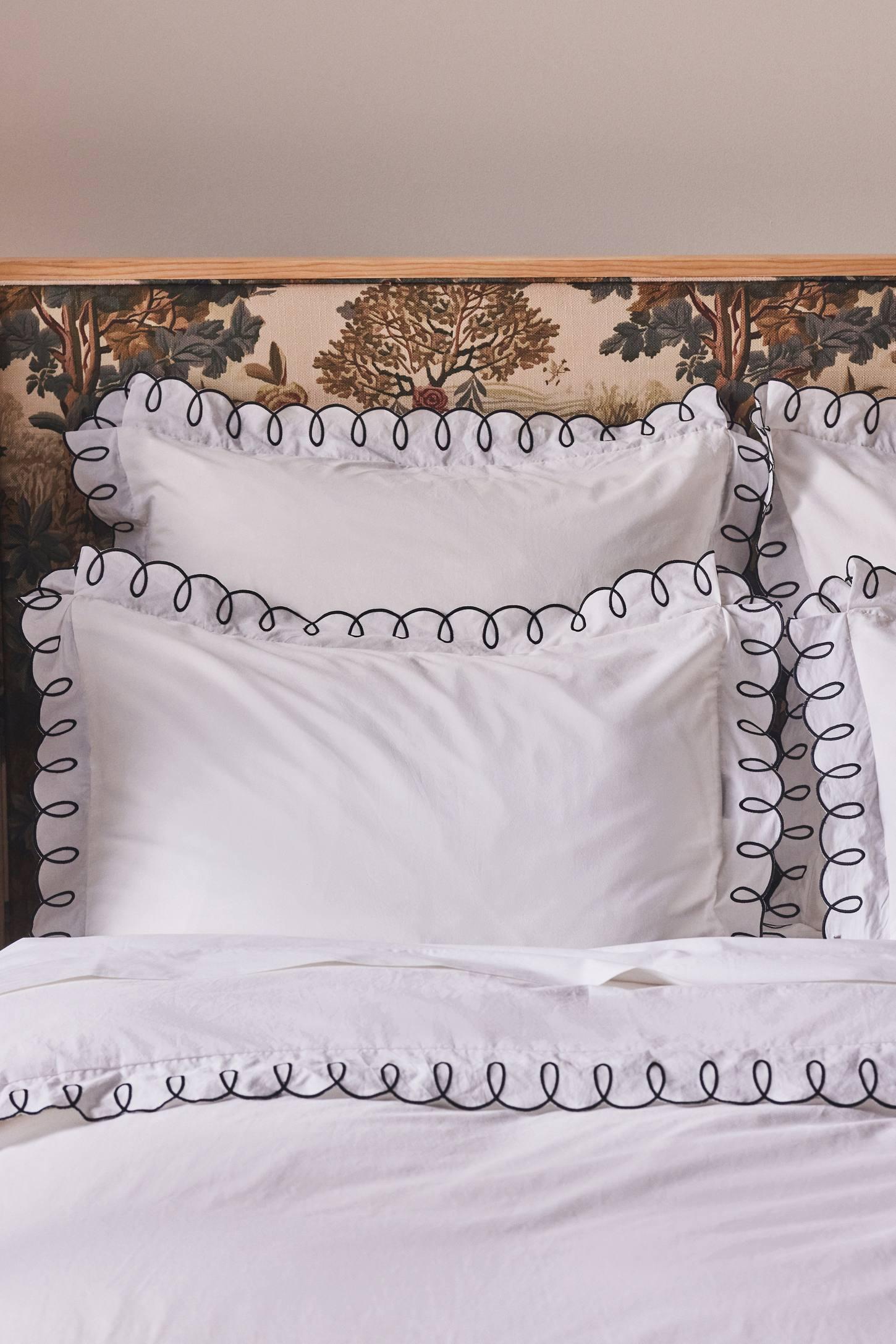 Maeve by Anthropologie Organic Cotton Looped Embroidered Duvet Cover