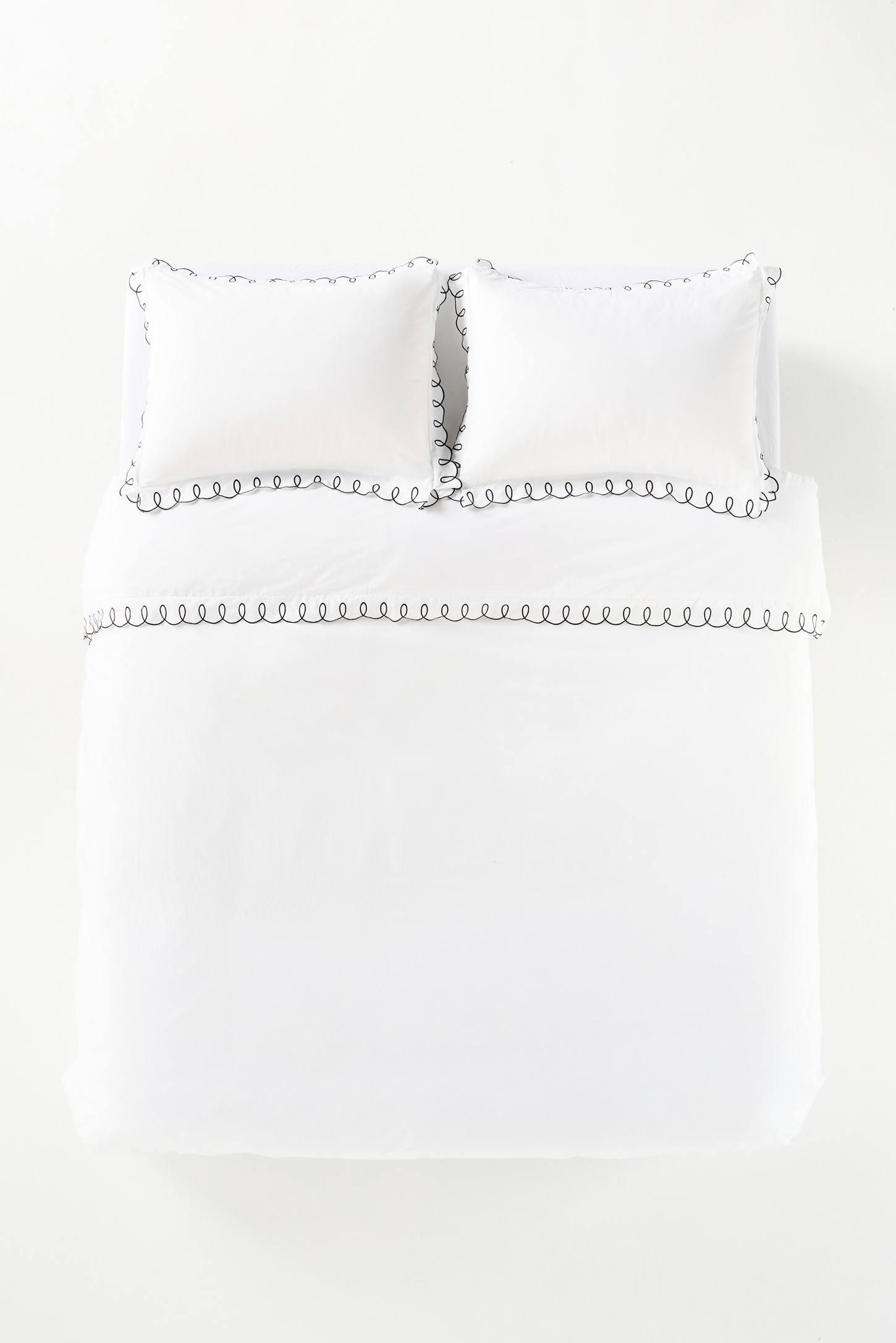 Maeve by Anthropologie Organic Cotton Looped Embroidered Duvet Cover