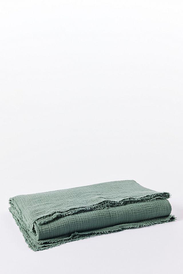 Coyuchi Topanga Matelasse Plain Weave / Muslin Throw Blanket
