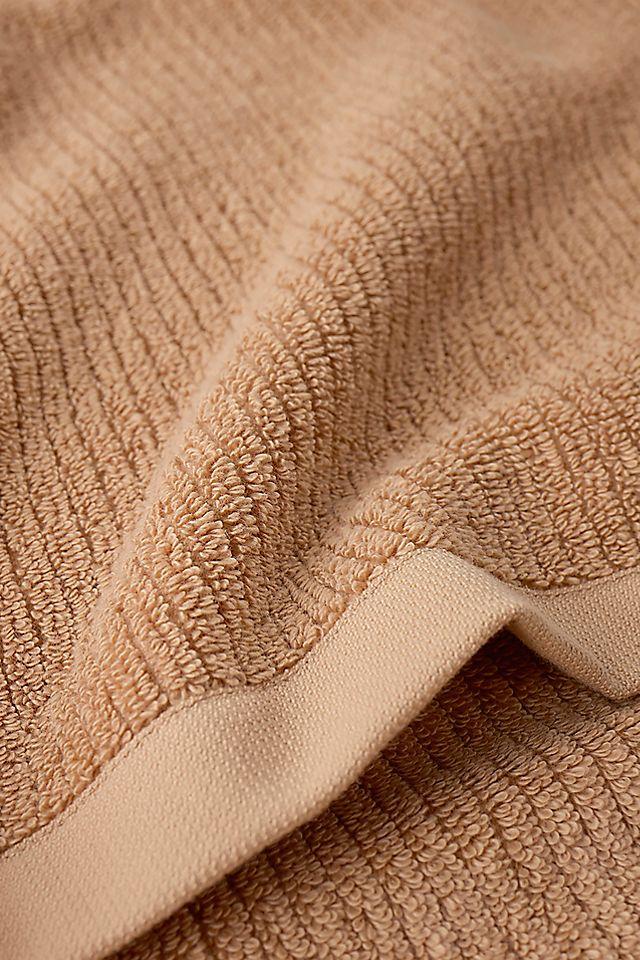 Coyuchi Natural 100% Cotton Ribbed Bath Towel