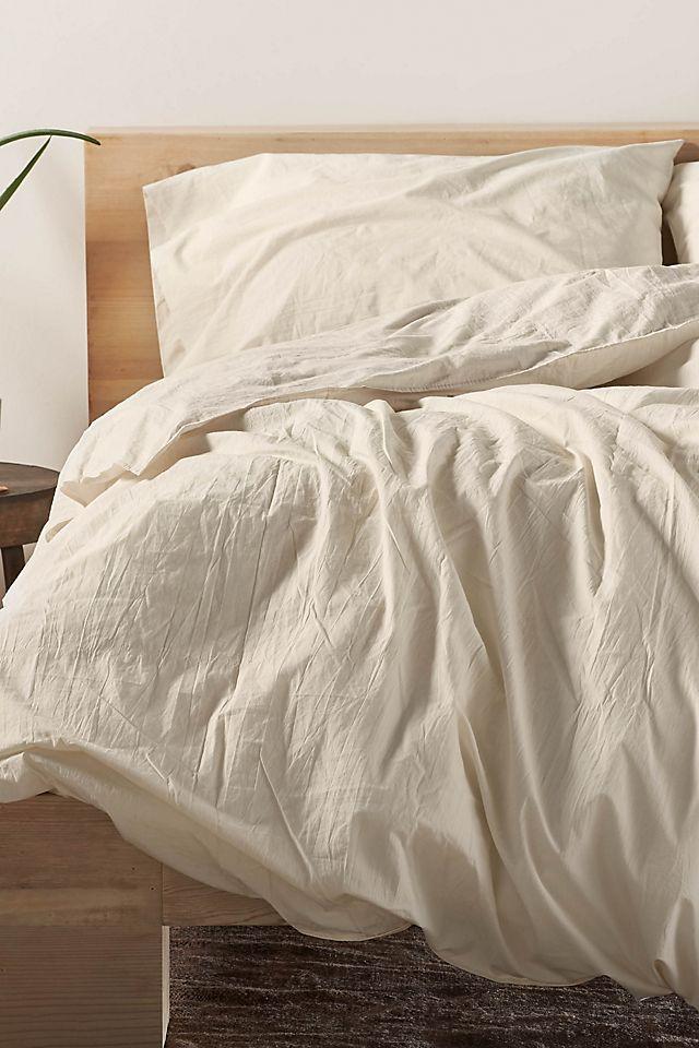 Coyuchi Organic Crinkled Percale Duvet Cover