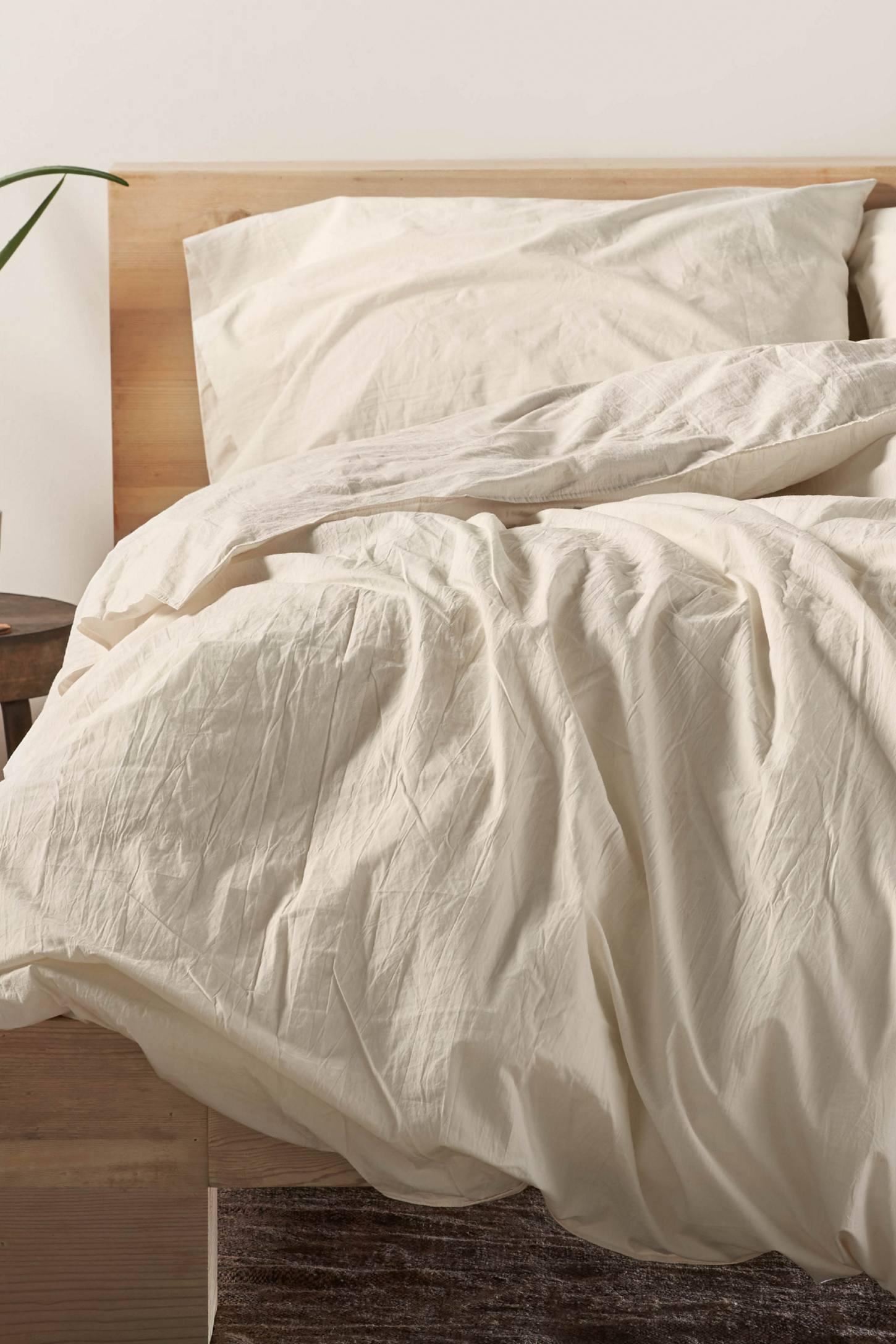 Coyuchi Organic Crinkled Percale Duvet Cover