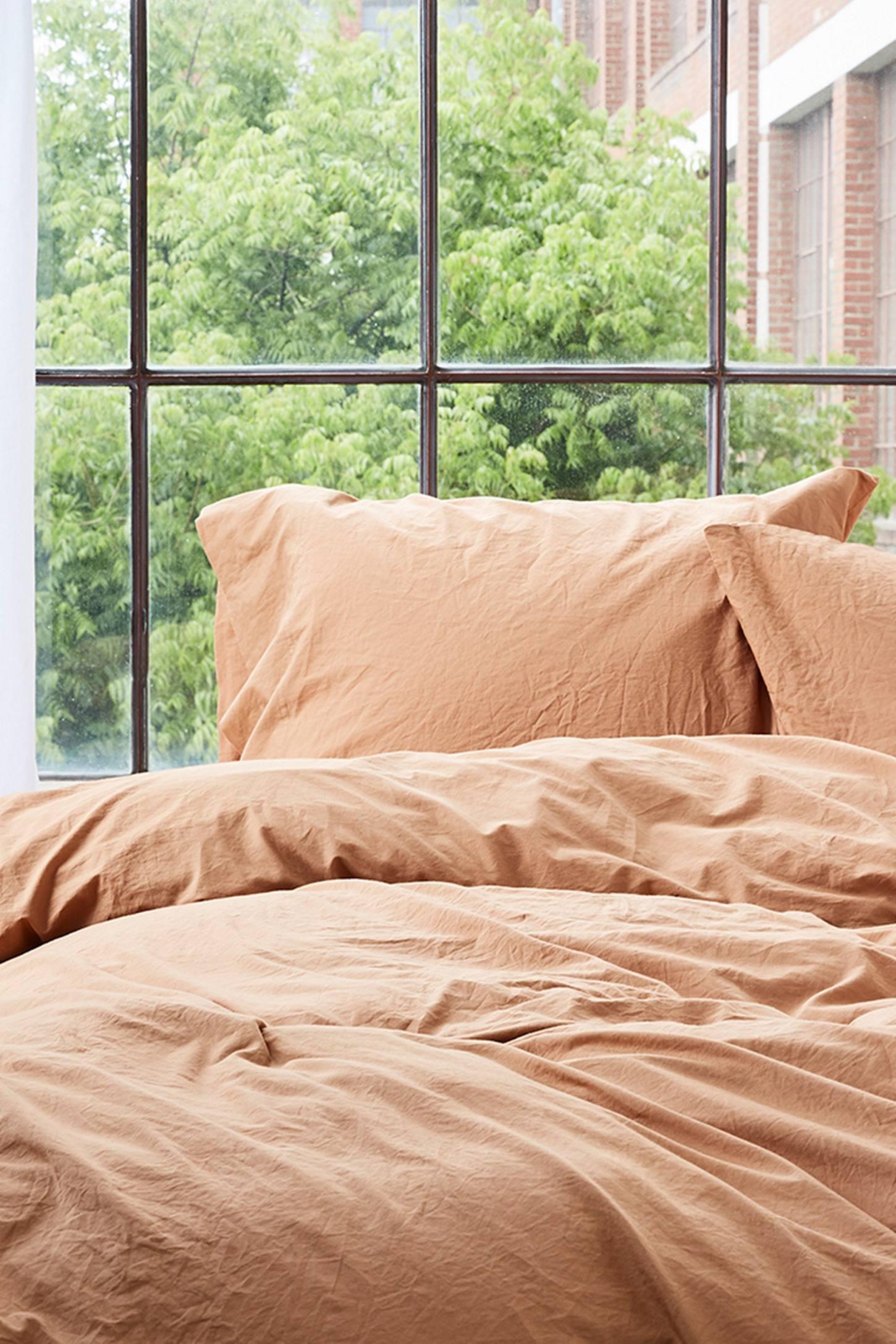 Coyuchi Organic Crinkled Percale Duvet Cover