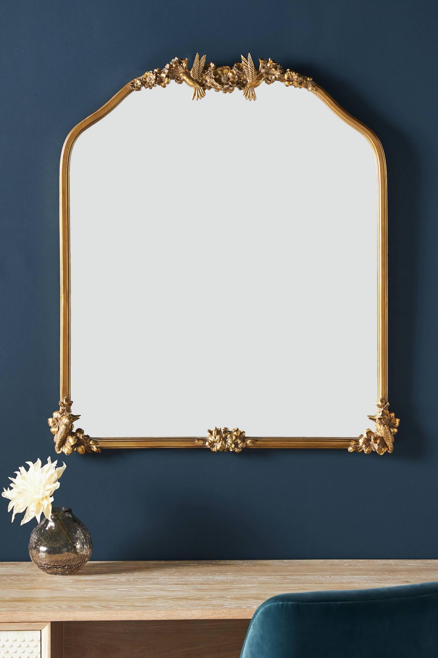 Luisa Hummingbird Gilded Flower Mirror
