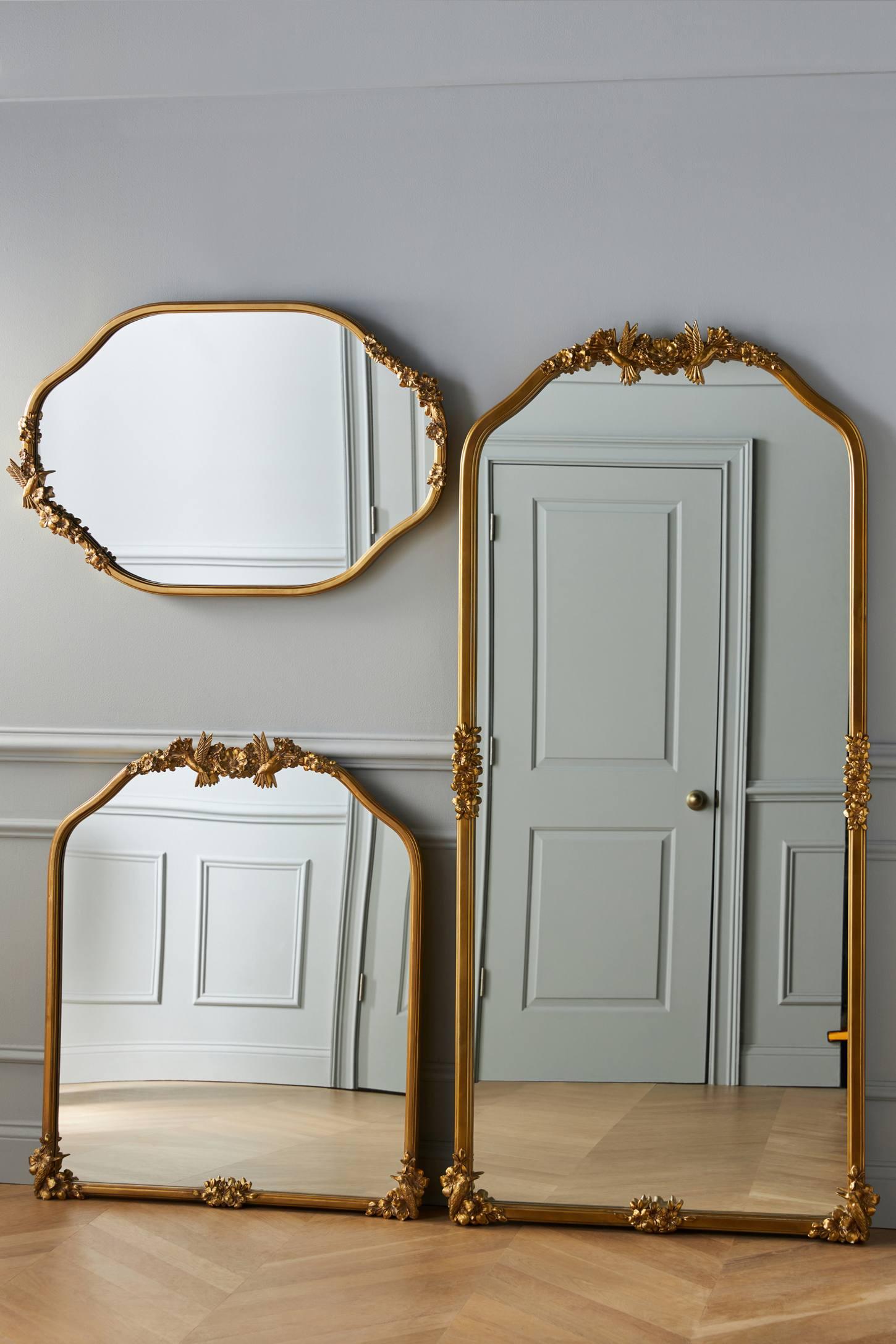 Luisa Hummingbird Gilded Flower Mirror