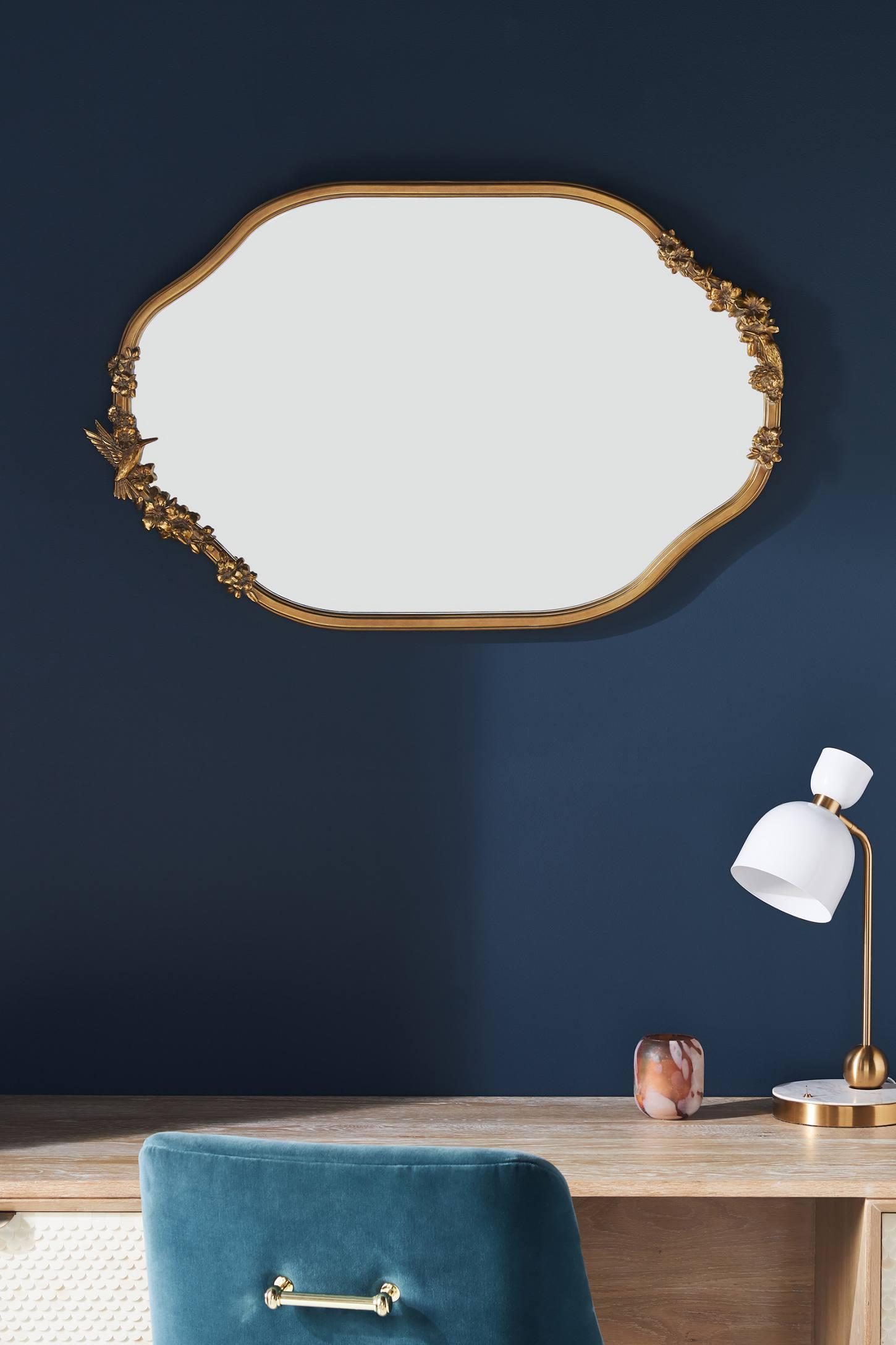 Luisa Hummingbird Gilded Flower Mirror