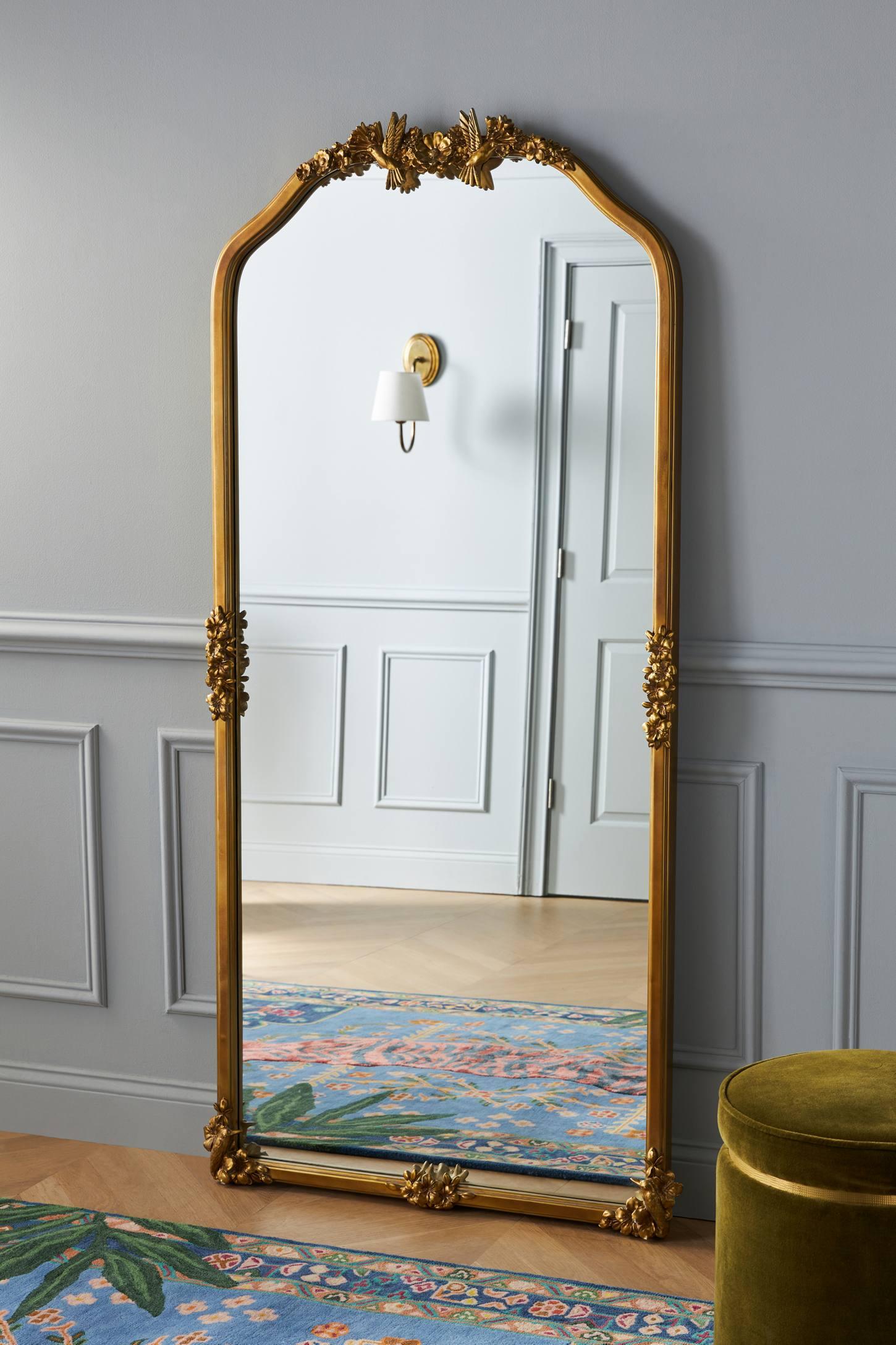 Luisa Hummingbird Gilded Flower Mirror