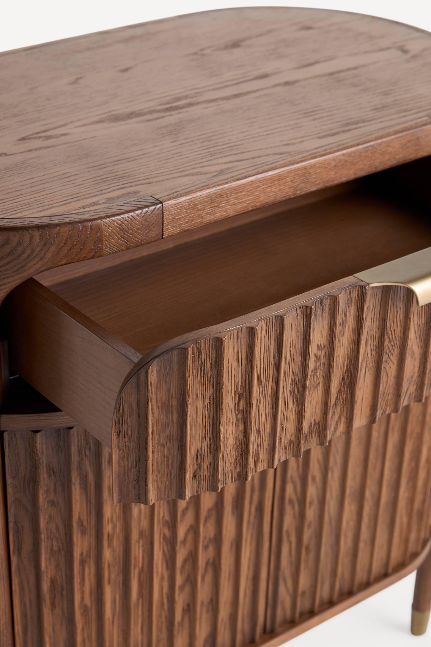 The Isla Fluted-Wood Entryway Cabinet