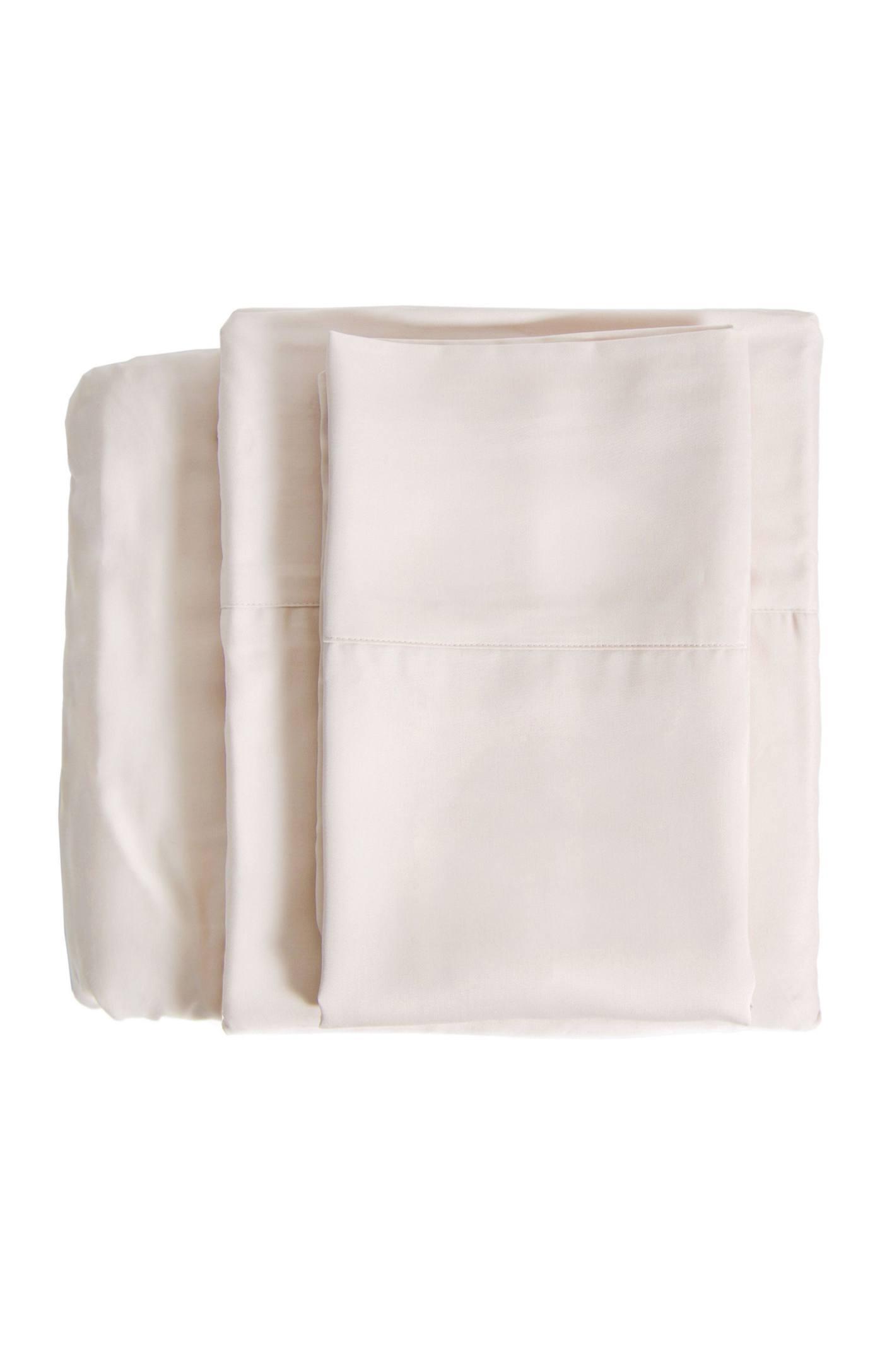 Twin White Egyptian Cotton Sateen Sheet Set